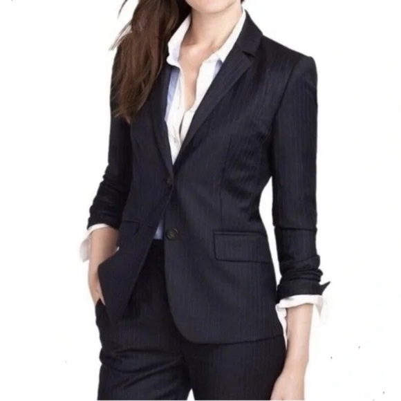 J. Crew Super 120’s Wool Navy Pinstripe Blazer NWT - Picture 1 of 12